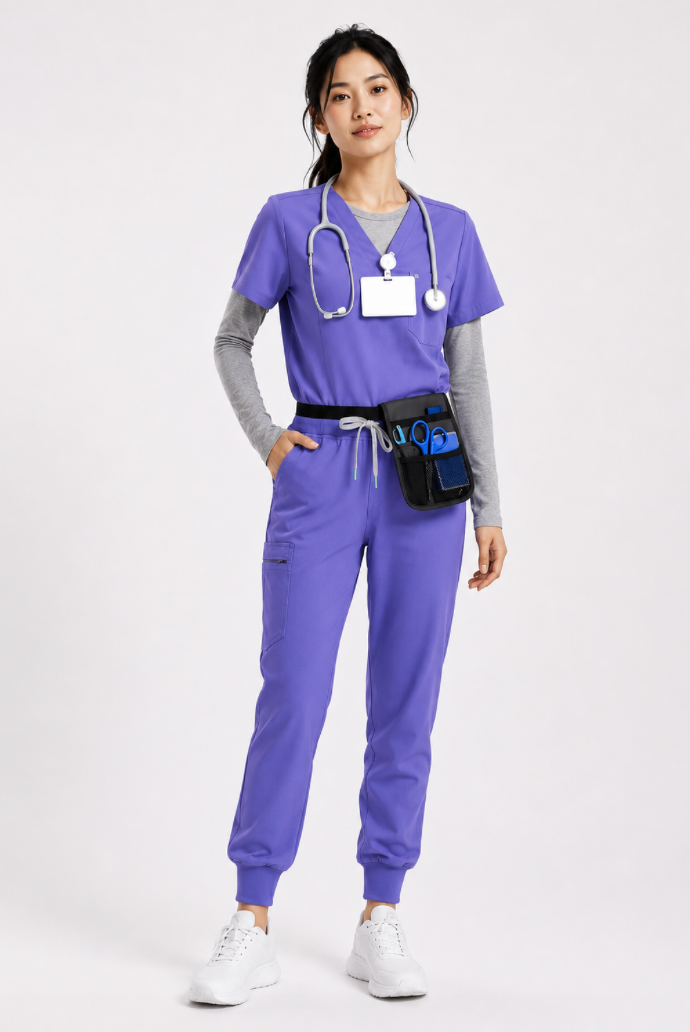 Premium V-neck paired with regular Jogger Pants