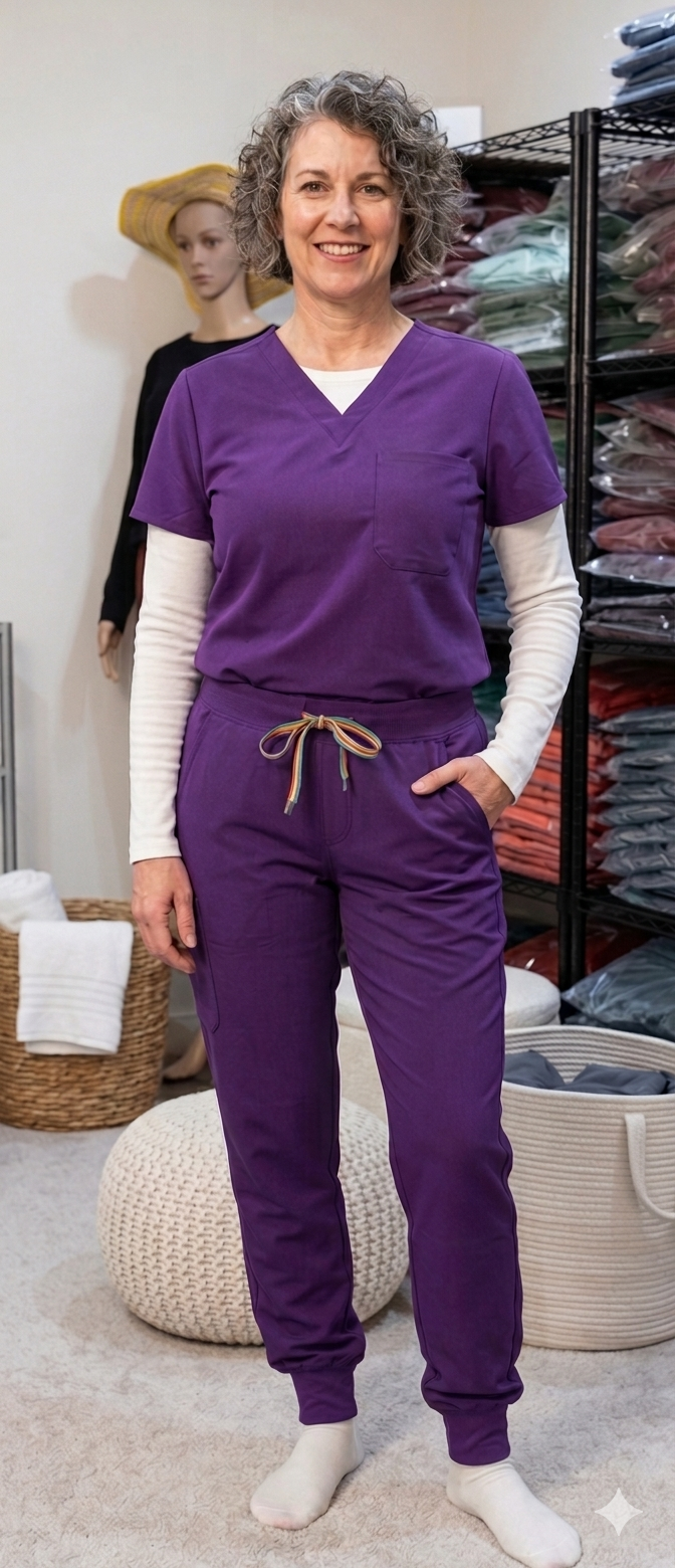 Premium V-neck paired with regular Jogger Pants