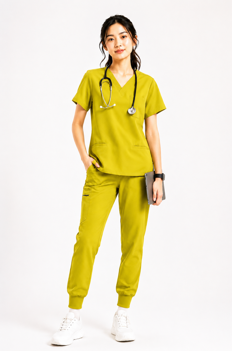 Premium V-neck paired with regular Jogger Pants