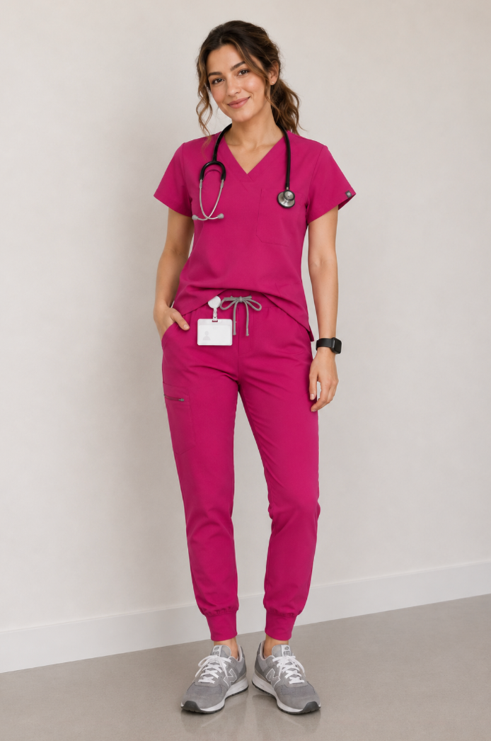 Premium V-neck paired with regular Jogger Pants